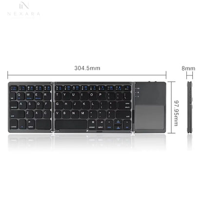 Compact and Versatile Bluetooth-Compatible Foldable Tablet Keyboard with Touchpad - Perfect for On-the-Go Productivity