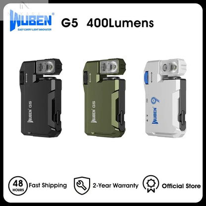 G5 Rechargeable EDC Flashlight - 400 Lumens Mini Flashlight with Dual Light Sources and RGB Options for Ultimate Portability