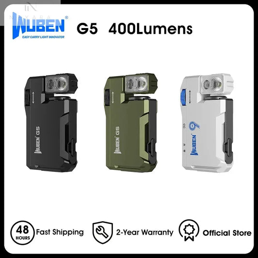 G5 Rechargeable EDC Flashlight - 400 Lumens Mini Flashlight with Dual Light Sources and RGB Options for Ultimate Portability