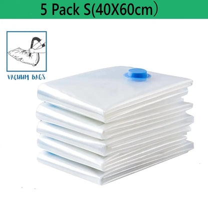 Maximize Your Space with Our 5-Pack Premium Vacuum Storage Bags for Comforters, Blankets, and Clothing - Ideal Compression Solution for Travel and Home Organization