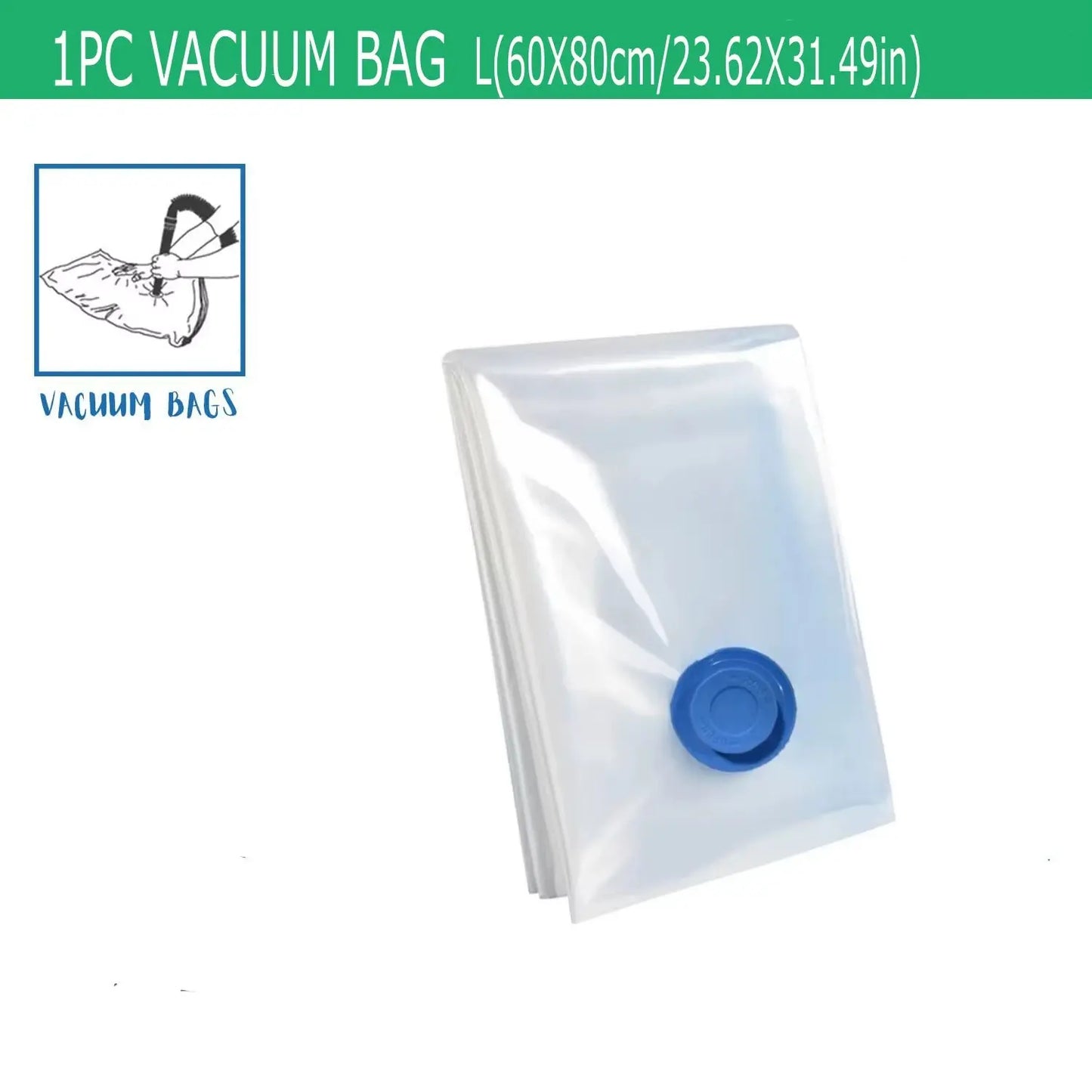 Maximize Your Space with Our 5-Pack Premium Vacuum Storage Bags for Comforters, Blankets, and Clothing - Ideal Compression Solution for Travel and Home Organization