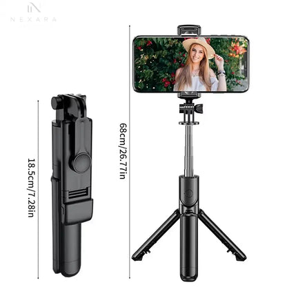 Wireless Selfie Stick Tripod with Built-in Light and Bluetooth Remote for Enhanced Mobile Photography and Live Streaming