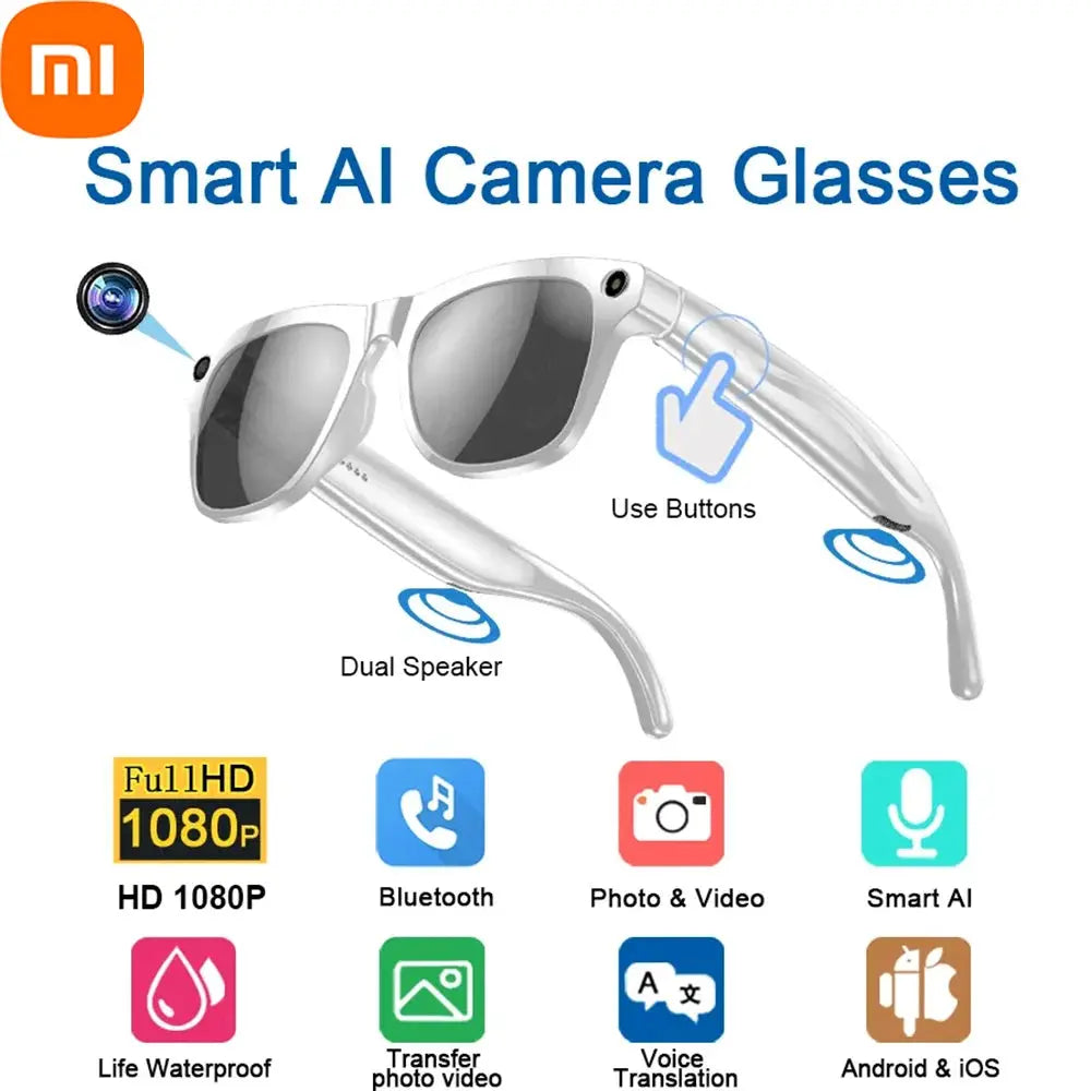 Xiaomi 8K HD Smart Glasses: Advanced 100MP Camera, Bluetooth Connectivity, Long-lasting Battery, and Voice Assistant for Modern Professionals